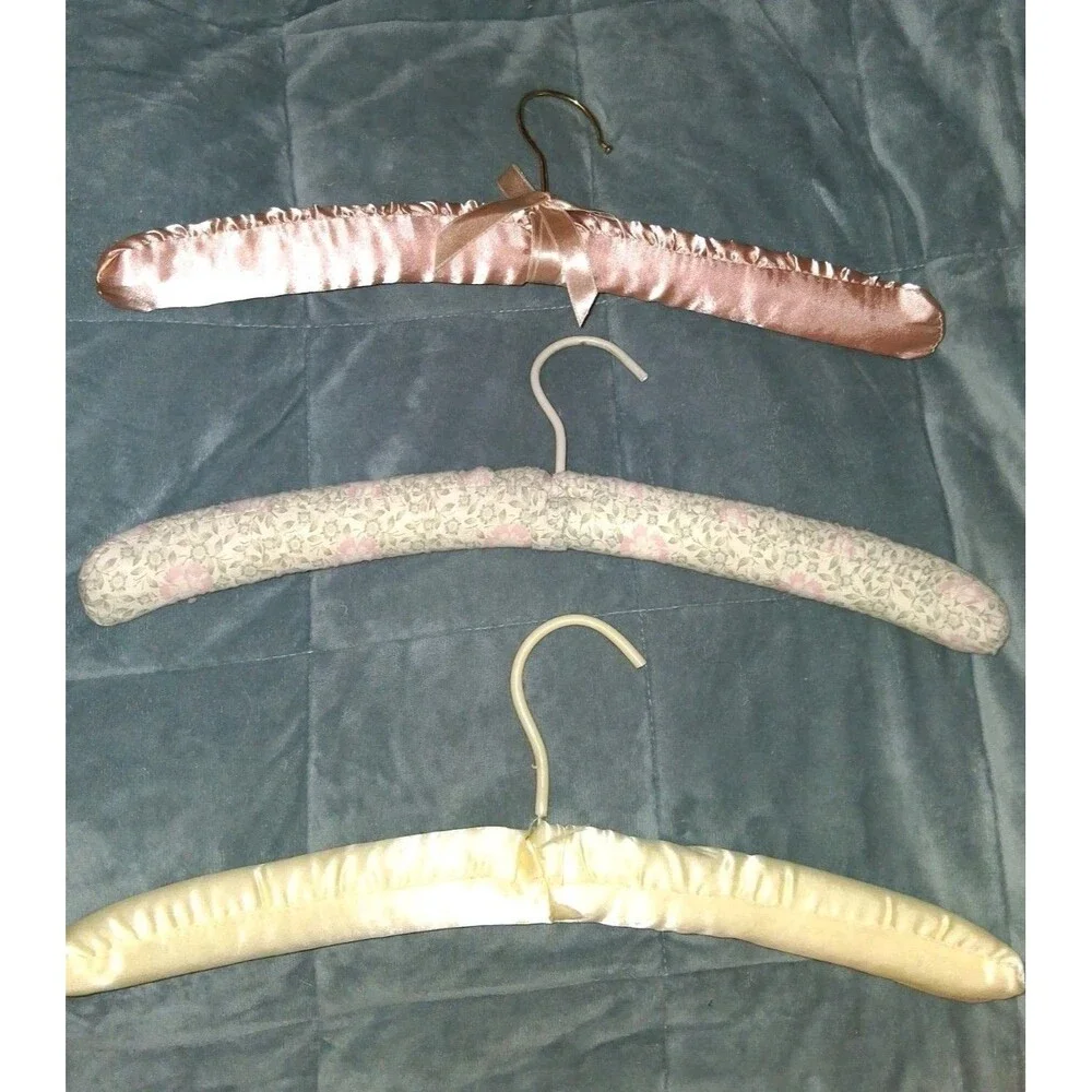 Coat Hangers 3 Padded Cushion Various Colors